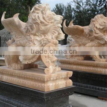 Natural stone marble lion statues