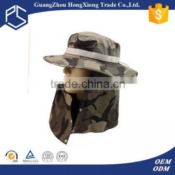 Fashion breathable style summer camouflage foldable cap fishing bucket hat with string
