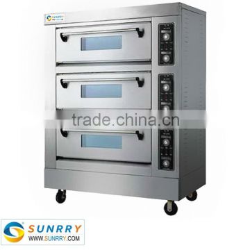 Front Stainless Steel oven pizza 3 Decks 3 Trays fast pizza oven For CE (SY-PV36H SUNRRY)                        
                                                Quality Choice