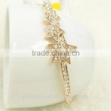 Hot Selling Pentagram Charms Bangles Crystal Star Saudi Gold Jewelry Bracelets photo-3