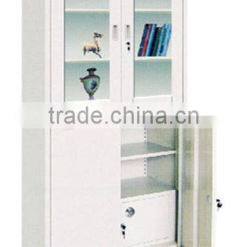 white steel bookcase