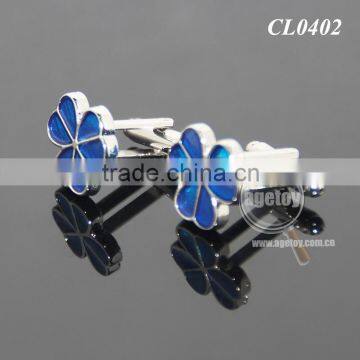 Clover Shaped Cufflink Fashion Enamel Zinc Alloy Sleeve Button Metal Personalize Cuff Links photo-6