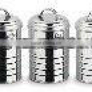 Set of 3 Stainless Steel Storage Cans, Round Can Stainless Steel Tea Set