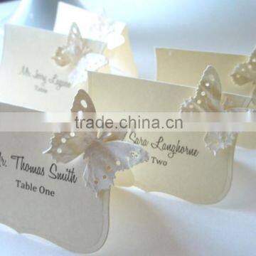 Hot Sale Buttercream Laser Cut Butterfly Wedding Invitation Card for Wedding photo-2