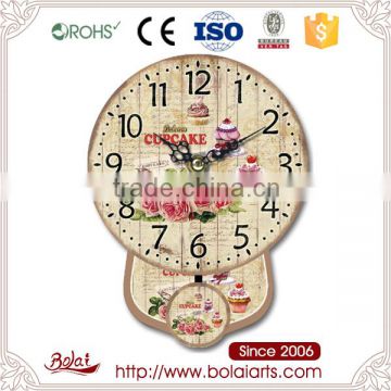 Popular sales tasty cupcakes and flowers design europe style wall clock