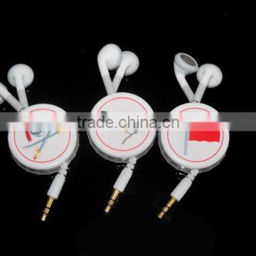 Beer bottle cap shape wired extensible in-ear earphone for laptop MP3 MP4