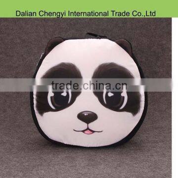 Cute 3D cool animal face printing round plush kids backpack