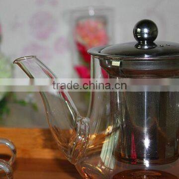Handblown Borosilicate Glass Teapot With SS Filter for Coffee photo-3