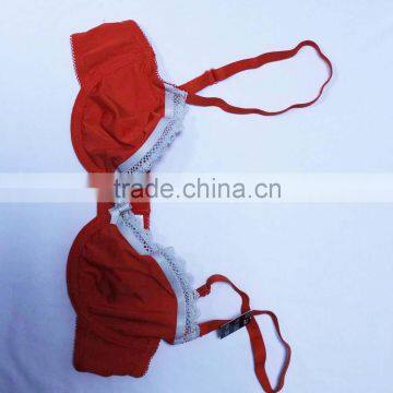China Bra Factory Red Color no Pad Women Bralette With Lace photo-4