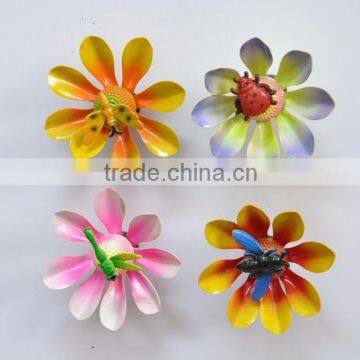 3.5 inch Dragonfly and Butterfly on Lotus Plastic Flowers Fridge Magnet