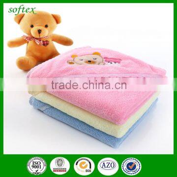 Baby Hooded Coral Fleece Receiving Blankets photo-2