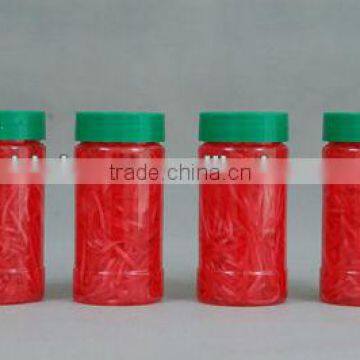 plastic bottle shredded sushi ginger red