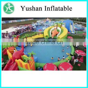 Happy summer water park inflatable water slide for kids and adults