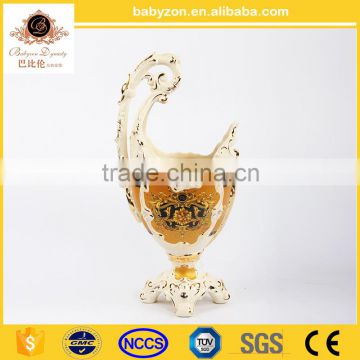 2016 taobao best selling made in china printed decal 19"ceramic vase with liquid gold