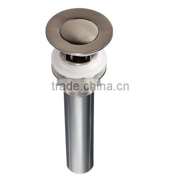 2016 High Standard Modern Solid Brass Brushed Nickel Finish Overflow Bathroom Toilet Lavatory Sink Drain