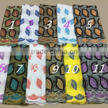 Latest Heavy Cotton Lace Fabric Embroidery/wholesale African Lace Fabrics Tulle Quality Choice photo-5