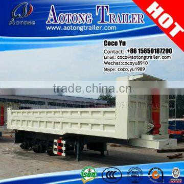 Qingdao best supplier cargo transporting ending self unloading rear dumper 3 axles tipper trailer for sale