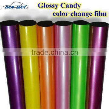 New arrival colorful high stretchable Candy glossy color change vinyl film