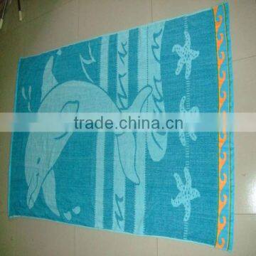 100%cotton good price jacquard beach towel