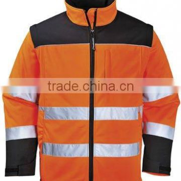 high visibility men softshell jacket