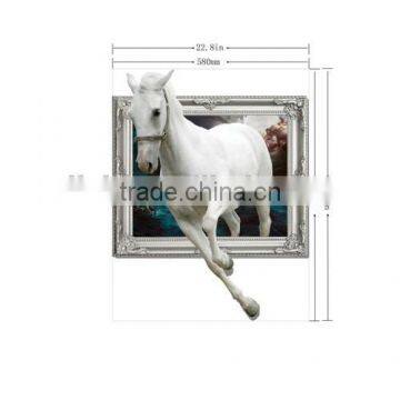 3D White Horse Wall Sticker