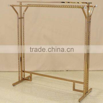 QD- F178 Wholesale luxury rose gold metal clothes display rack