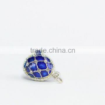 Hot selling metal blue pendant with crystal