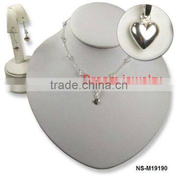 high fashion crystal heart necklace set