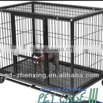 Powder Coated Metal Wheeled Portable Dog Cage(factory in Guangzhou)