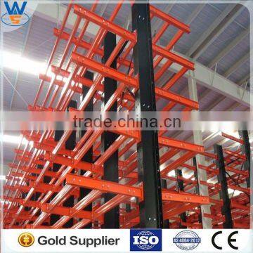 Warehouse cantilever racking, storage double side cantilever Rack with two arm, cantilever rack