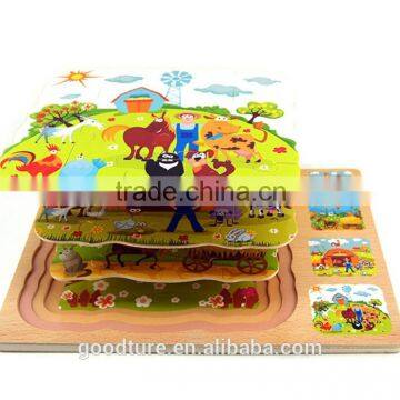 Multi-layer Wooden Puzzle Farm Theme Puzzle