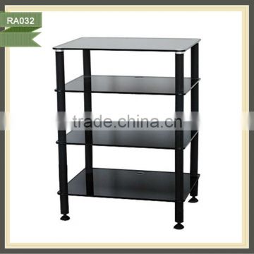 led motorized tv stand tv cabinet tempered glass and chrome RA032