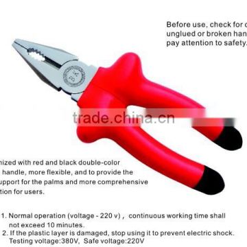 Combination Pliers With Red Insulated Handle