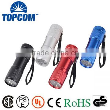 Best 9 LED Mini Aluminum Flashlight Torch for Promotion