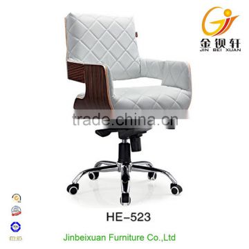 finely processed white leather dining chair