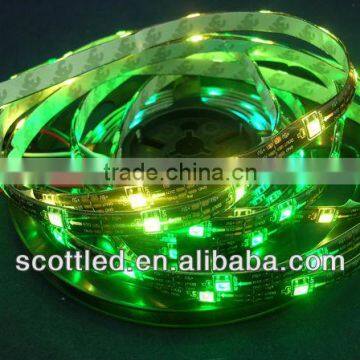 Black PCB,5m/reel WS2811 led strip 30leds/m,with 30pcs WS2811 built-in the 5050 rgb led chip;DC5V input,waterproof IP65