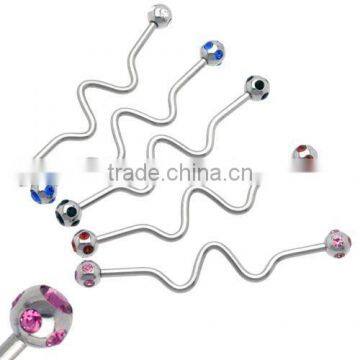 Multi Gem Wave Industrial Barbell