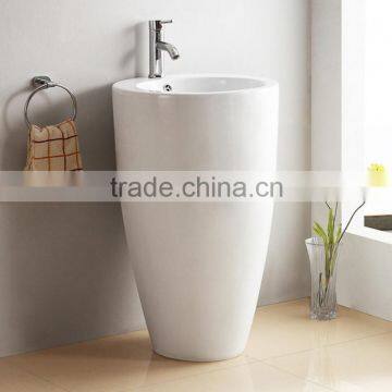 YL2018B One Piece Free Standing Ceramics Pedestal Basin photo-3