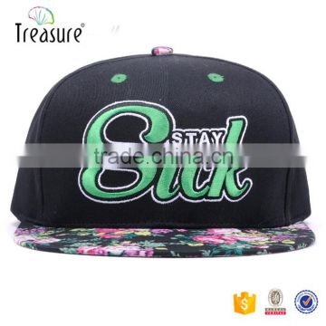 custom flower bill popular flat visor design your own snapback cap