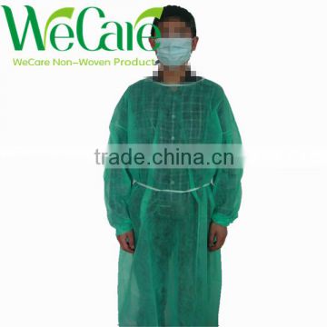 Disposable Non woven hospital visito rHygienic Sanitary isolation gown with belt