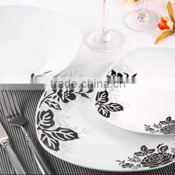 Square shape porcelain dinner sets for western kitchen wares