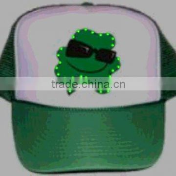 Yangzhou Factory Manufacture High Quality LED Cotton Baseball Cap with Optical Fiber Lights