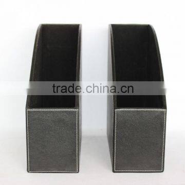 High Quality Faux Leather Document File Box/Classical MDF File Holder photo-3