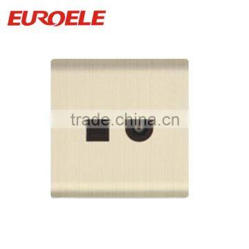 British Standard White Aluminum Panel TV Satellite and Tel Electrical Wall Socket photo-2