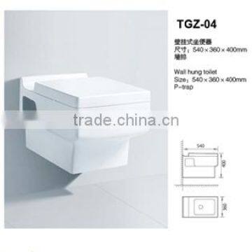 One piece toilet wall mounted Type wall hung toilet and S-Trap sanitary ware European Toilet flushometer toilet bowl