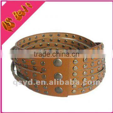 western jeans women's studs pu leather belts