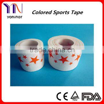 Manufacturer CE FDA ISO approved Custom Fashionable Zinc oxide adhesive plaster Cotton sports tape