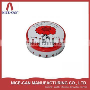 Round empty tin can for hand cream, lip balm tin