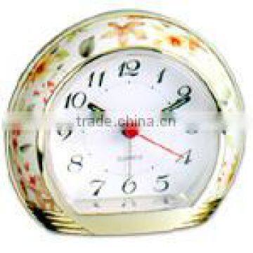Exclusive Hot Stampling Flower Pattern Quartz Table Alarm Clock photo-2