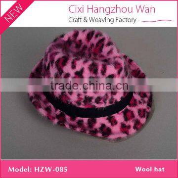 Fuchsia leopard printed angora hat/knitted hat/winter billycock